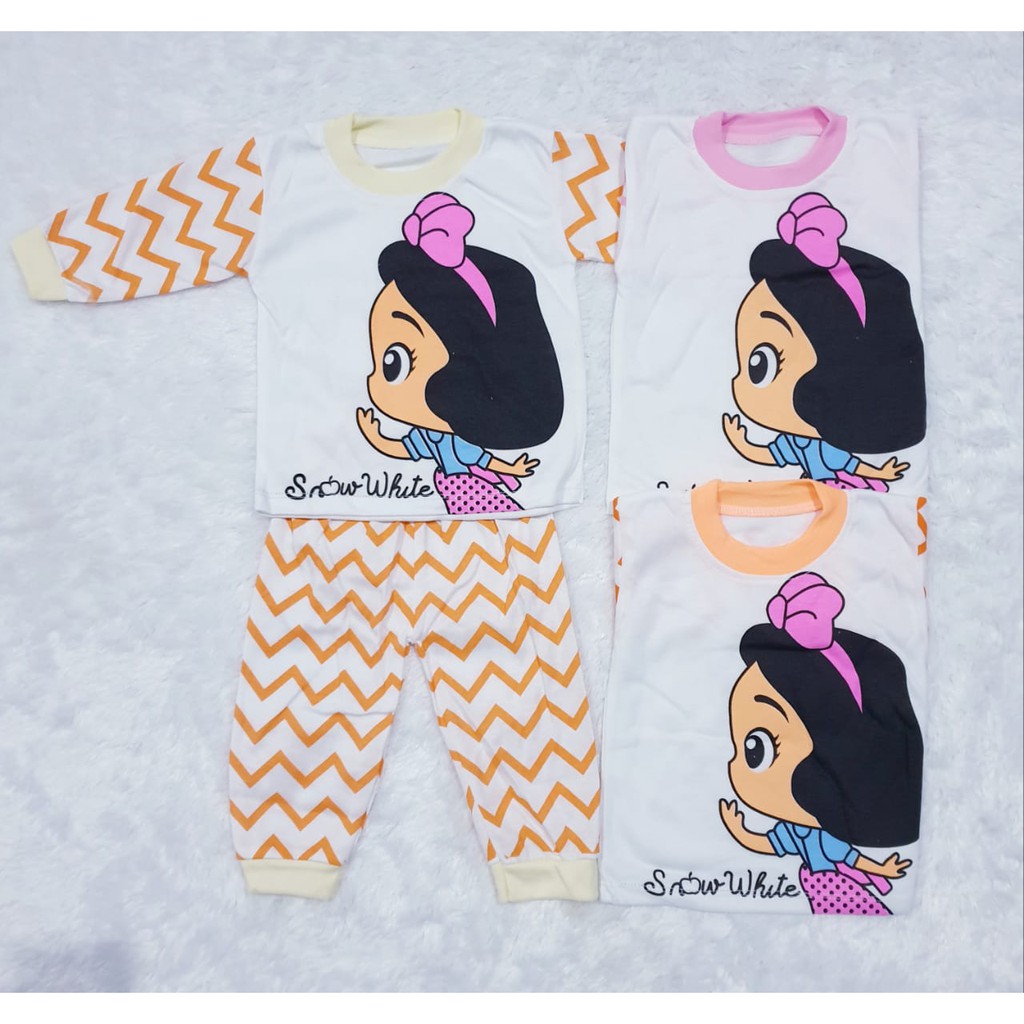 COD Bayar Ditempat Baju Baby Piyama Panjang Snow White Baby Alicia