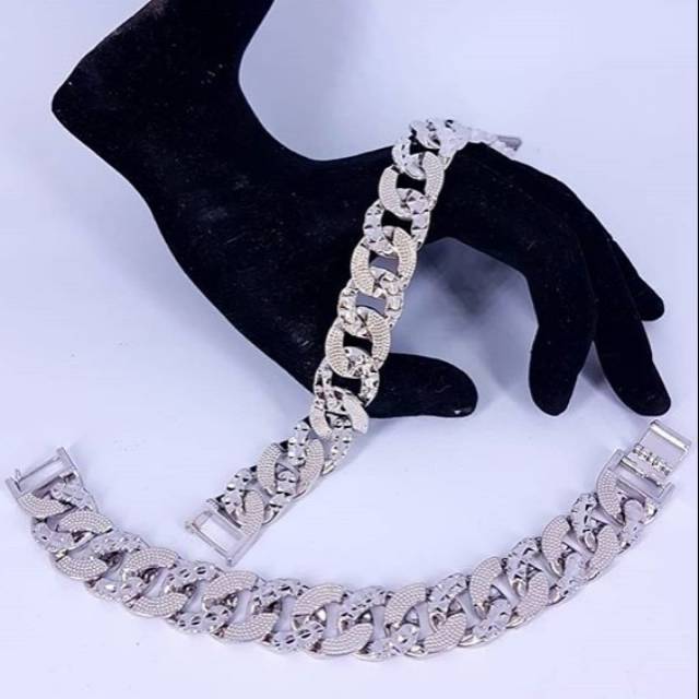 Gelang sisik naga Lapis emas putih