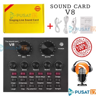 PUSAT17 SOUND CARD V8 LIVE BROADCAST MIXER BLUETOOTH AUDIO USB EXTERNAL / SOUNDCARD MIXER AUDIO KARAOKE HP STREAMING