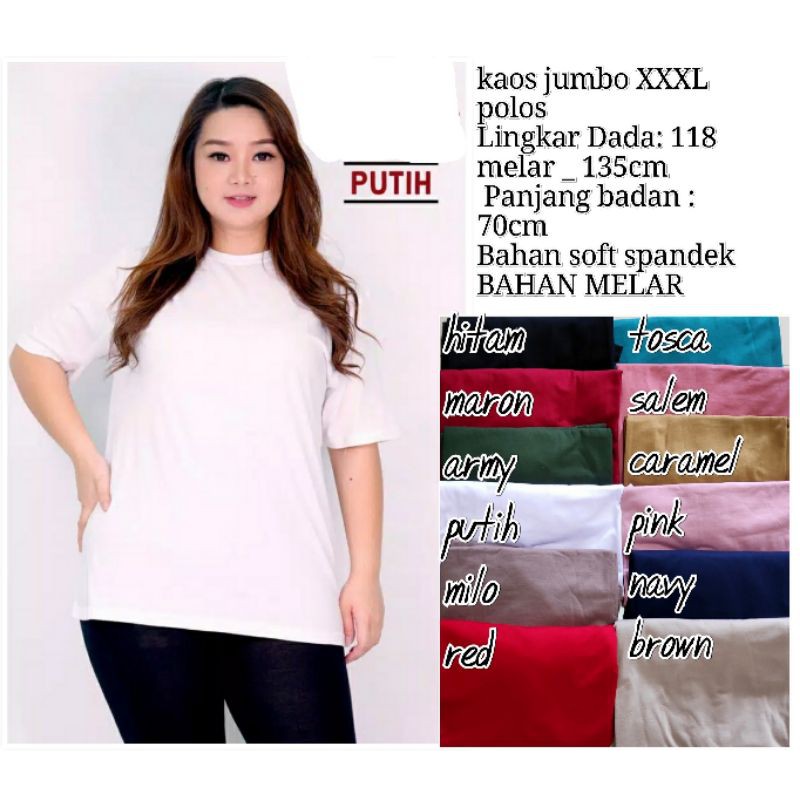 kaos polos jumbo