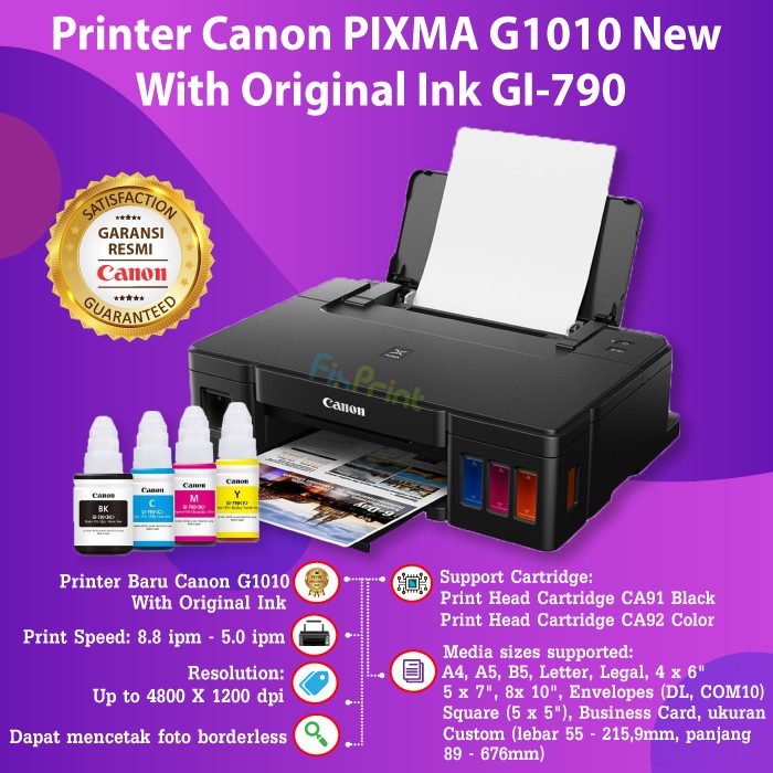 Printer Canon G1010 Ink Tank G-1010 Infus Head CA91 CA92 Tinta GI790