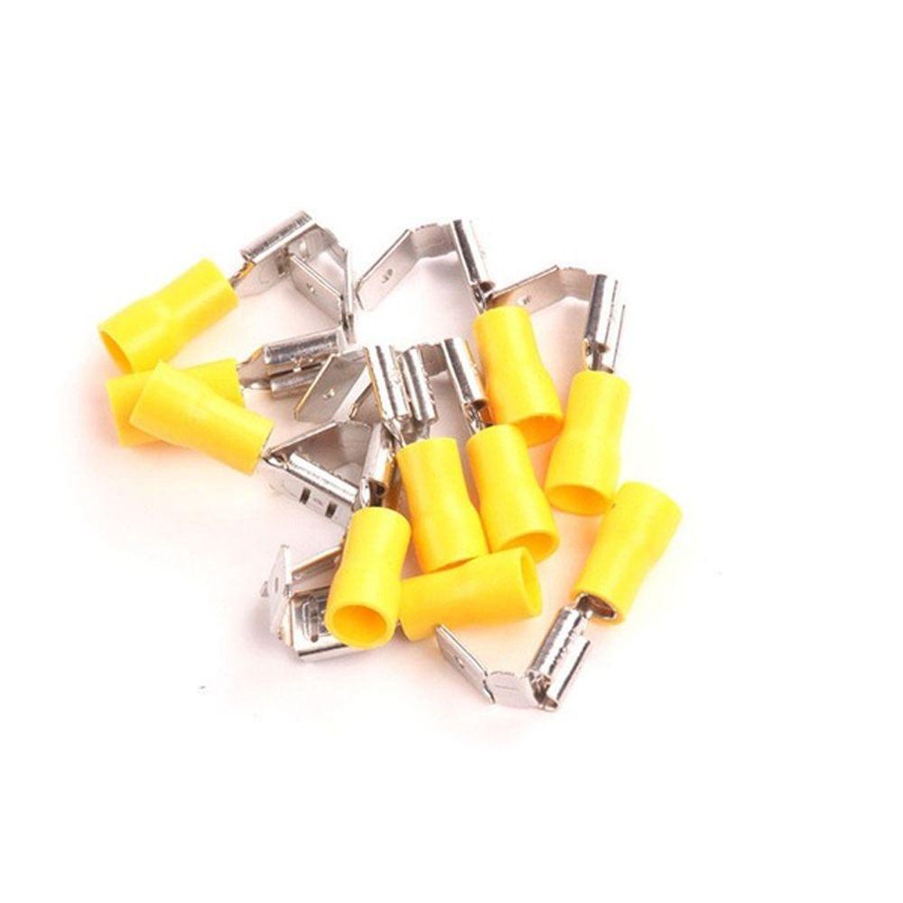 QUINTON Terminal 50pcs 6.3mm Sekop Crimp Insulated Pria Wanita