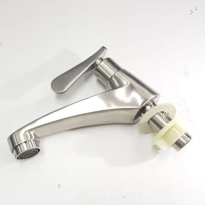 Kran Wastafel Engkol Cuci Tangan Kran Air Stainless Steeel Cucian Ukuran 1/2 Inch Sink Bak Wastafel Minimalis