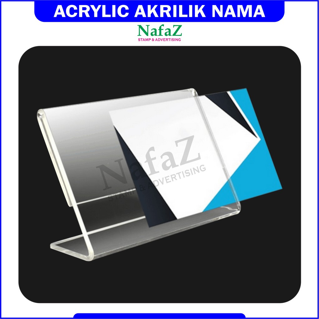 

Akrilik Kartu Nama Bentuk L / AAcrilik / Acrylik Stand Kartu Nama Landscape