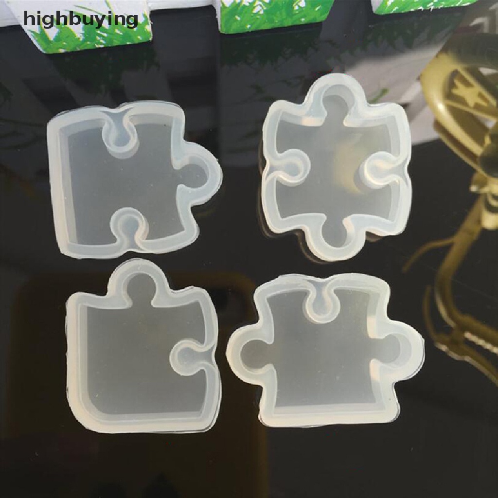 Hbid 4Pcs / set Cetakan Silikon UV Resin Untuk Membuat Perhiasan / Gantungan Kunci DIY