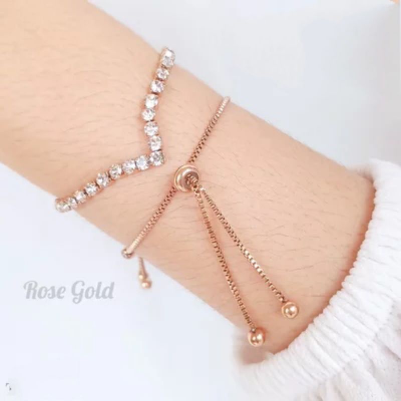 Flash Sale Gelang titanium serut Fashion wanita berlapis emas