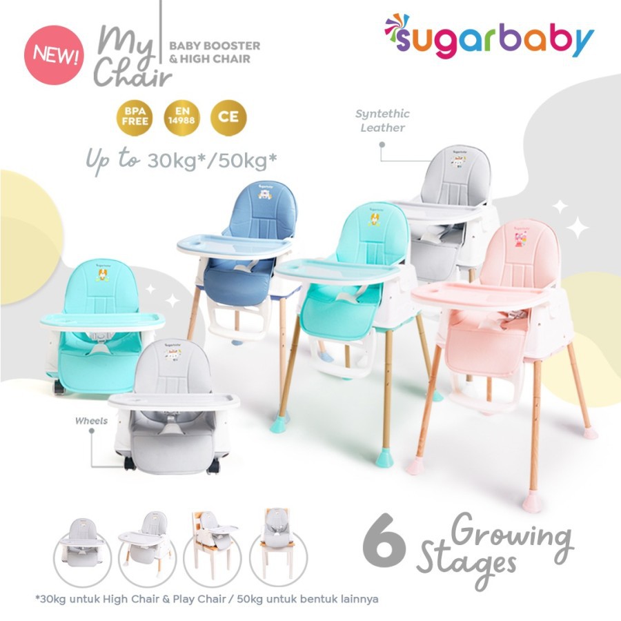 Sugar baby My Chair (Baby Booster &amp; High Chair) : 6 Growing Stages