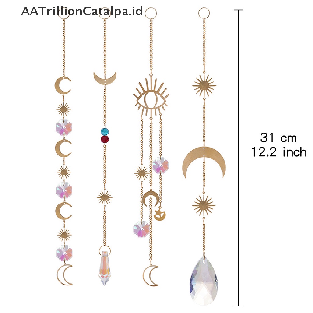 (AATrillionCatalpa) Alat Penangkap Cahaya Matahari Kristal Prisma Pelangi Diy