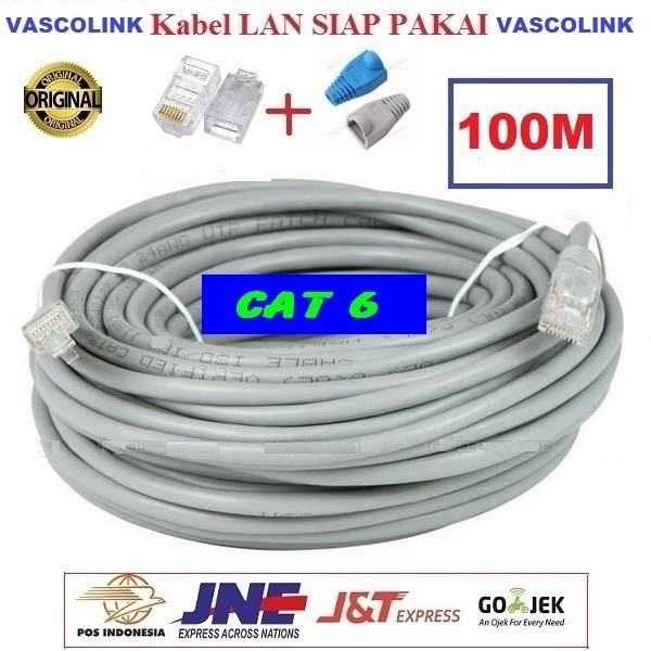 Kabel LAN Vascolink 100 M UTP RJ45 Cat6 ORIGINAL Vascolink 100 Meter