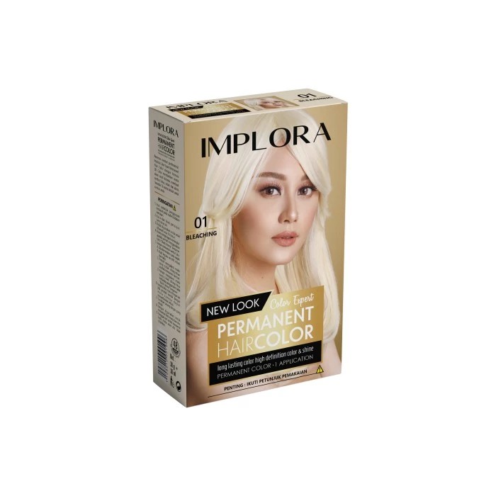 ❤ BELIA ❤ IMPLORA New Permanent Hair Color Semir Rambut (✔️BPOM)-H.Color 01 Bleaching