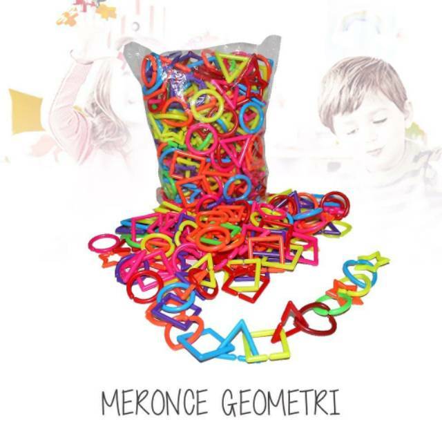 MAINAN EDUKASI anak |  MERONCE LEGO  RANTAI GEOMTRY - KEMASAN 500 GRAM | APE PAUD TK EDUKATIF