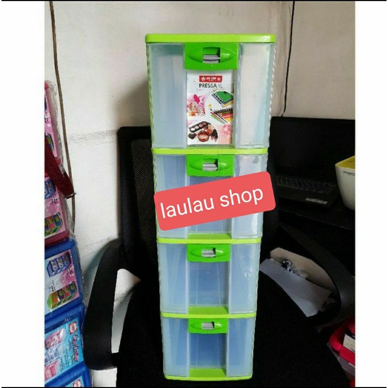 Laci Plastik CD Susun 4 Pressa Lion Star PR 24 XL-4 Box DVD Container Kotak Obat Perkakas Rak Susun