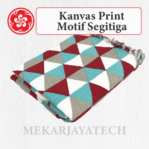 Kain Kanvas Print/kanvas warna/kanvas motif segitiga lebar 150cm