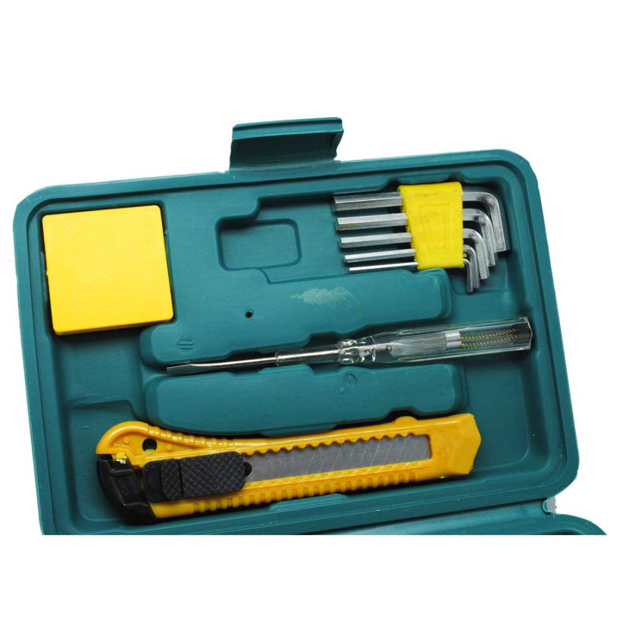 Set Perlengkapan Reparasi Serbaguna Obeng Cutter Kunci L Tang 12in1 Tool Kit Set 12 in 1 Multifungsi Professional Portable Hardware Tools Hex Screwdriver Tape Blow Moulding Box