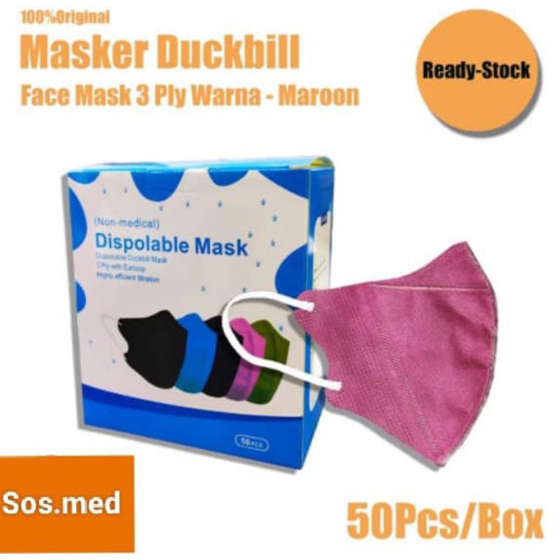 Masker Duckbill Warna Per Box isi 50 Pcs