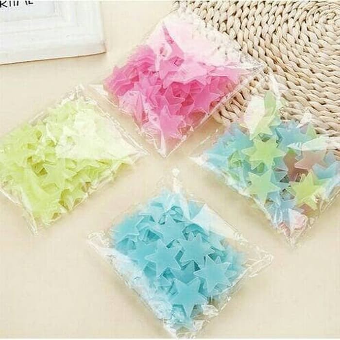 

( PER-PACK ) Sticker Glow In The Dark - Stiker Bintang (isi -+100pc)--g.k--