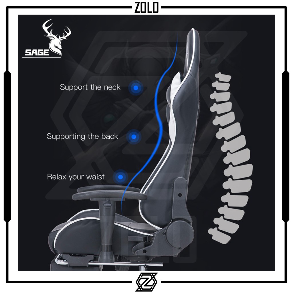 Kursi Gaming Sage SG818 180 Derajat / SG 818 Sage Gaming Chair With Footrest Premium Quality