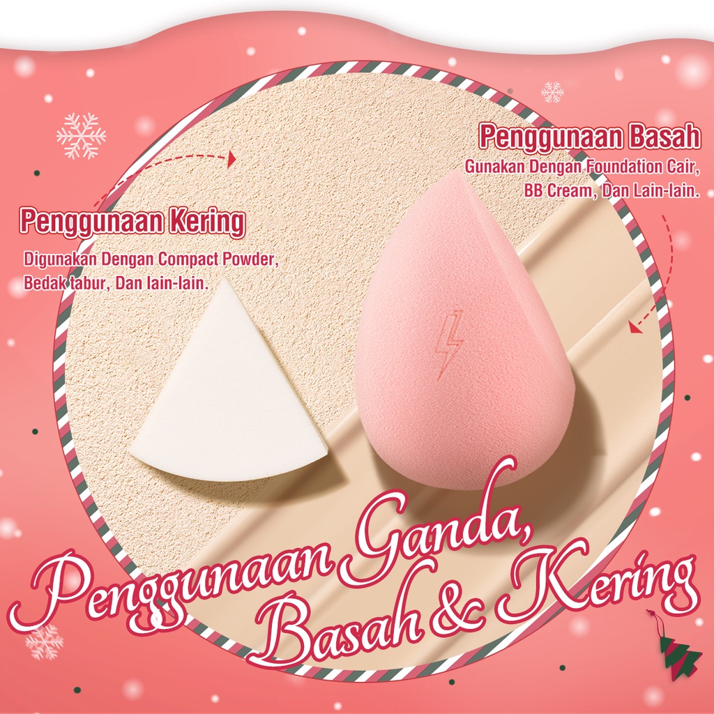 PINKFLASH Christmas Base Makeup Blender Set Beauty Sponges Bevel Triangular Soft Sponge