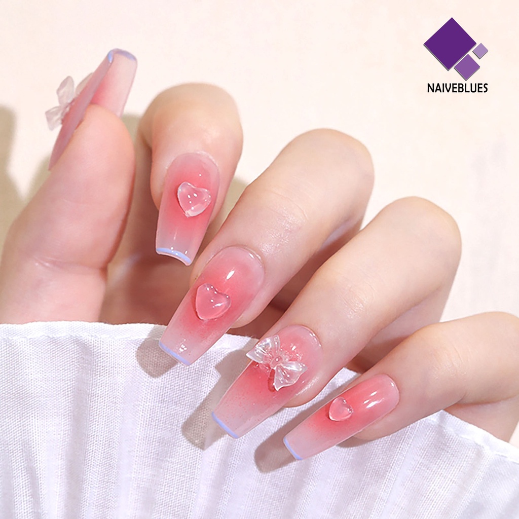 Naiveblue 1 Kotak / Set Hiasan Kuku 6 Sekat Bahan Resin Untuk Nail Art / Manicure