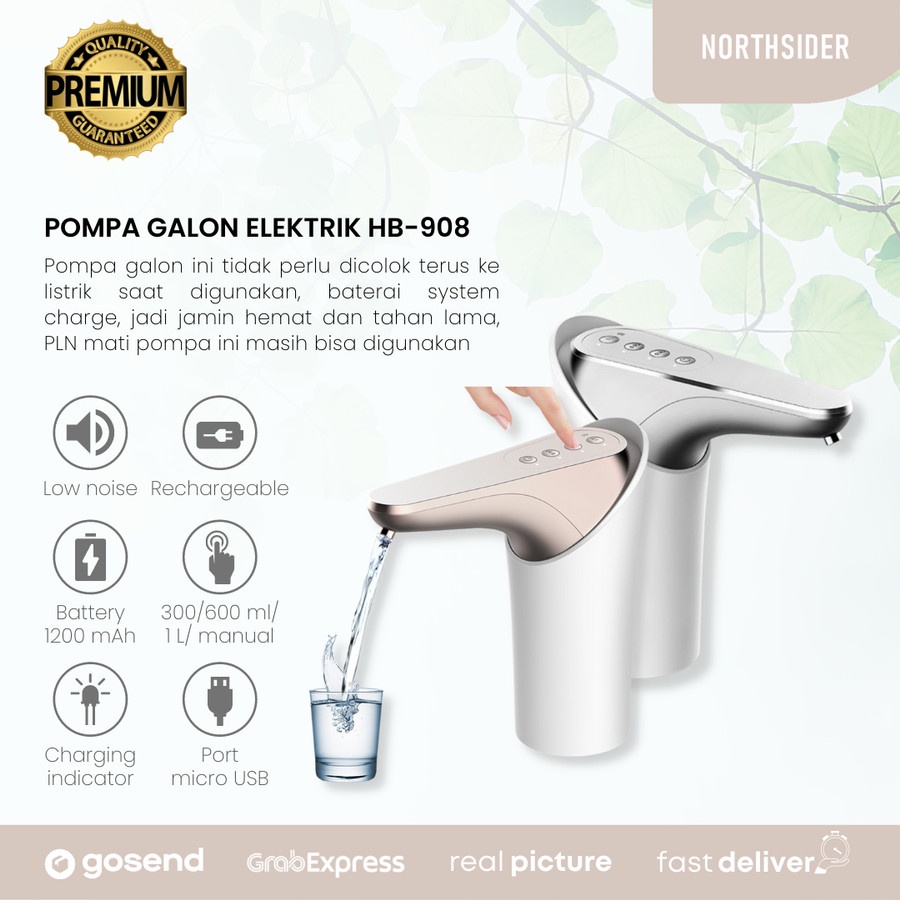 POMPA GALON ELEKTRIK RECHARGEABLE HB-908 | ELECTRIC WATER DISPENSER