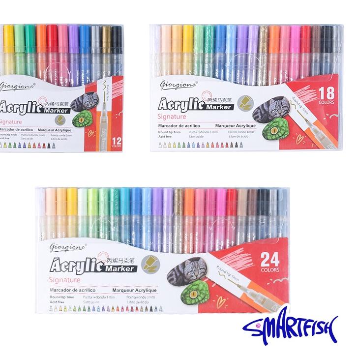 

Model Baru.. Smartfish Acrylic Marker Pen Set Premium 24 Warnas