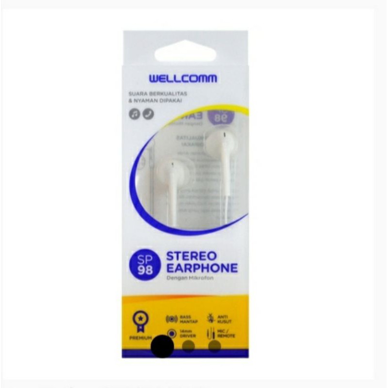 Hf Handfree Earphone headset SP 99 Wellcomm Ori 100%