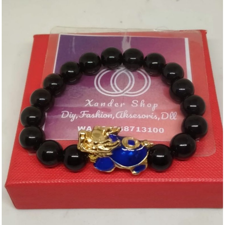 GELANG GIOK HITAM COMBI KURA NAGA.