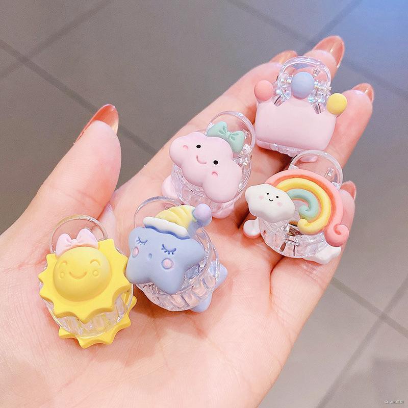 Lucu Anak-anak Korea Kartun Menangkap Jepit Rambut Mini Rainbow Cloud Girl Hiasan Kepala