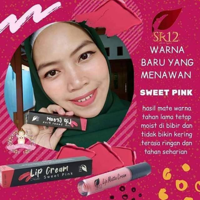 LIP CREAM MATTE SWEET PINK SR12 / LIPCREAM BPOM / WARNA LEBIH TAHAN LAMA / MENCERAHKAN BIBIR