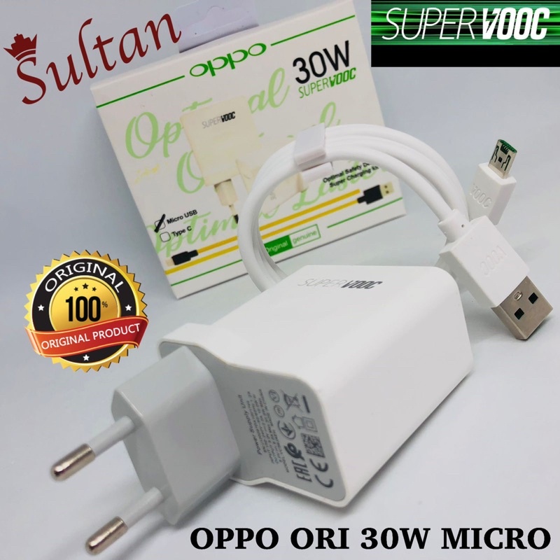 TRAVEL CHARGER OPPO ORI 30W TYPE MICRO DAN TYPE C FAST CHARGING PROMO SEN
