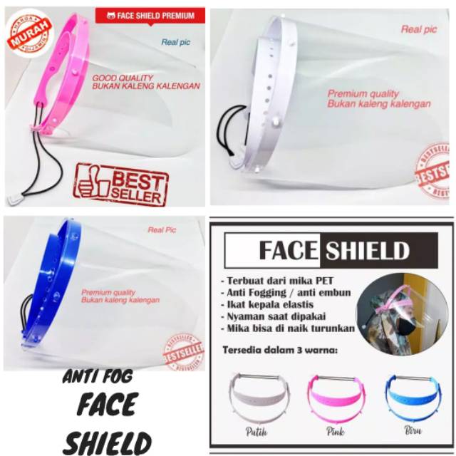 Face Shield Premium / Face Shield Murah / Face Shield Dewasa/ Face Shield Anak-Anak