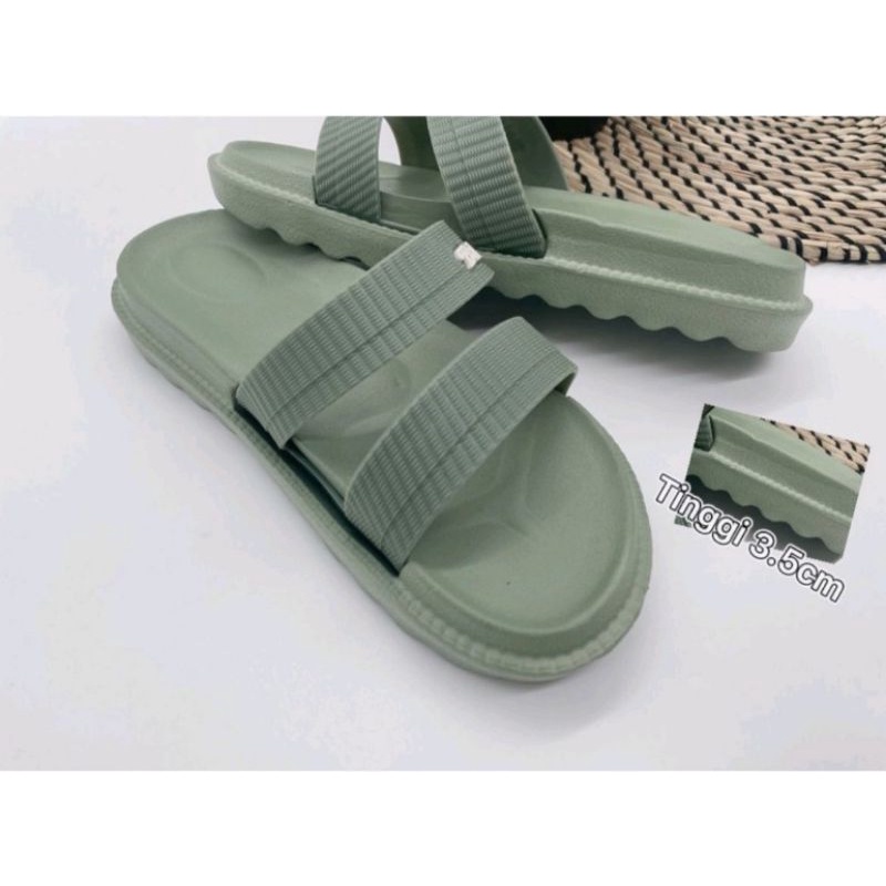 SANDAL Wanita Slip On Bahan Karet terbaru termurah simple tidak licin 040T 040L Ukura 30 31 32 33 34 35 36 37 38 39 40