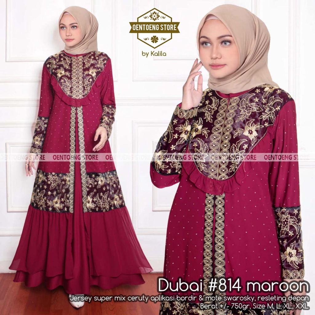 ABAYA DUBAI 814/GAMIS ABAYA TURKEY JUMBO LD 120 WARNA CERAH , BLACK , WHITE