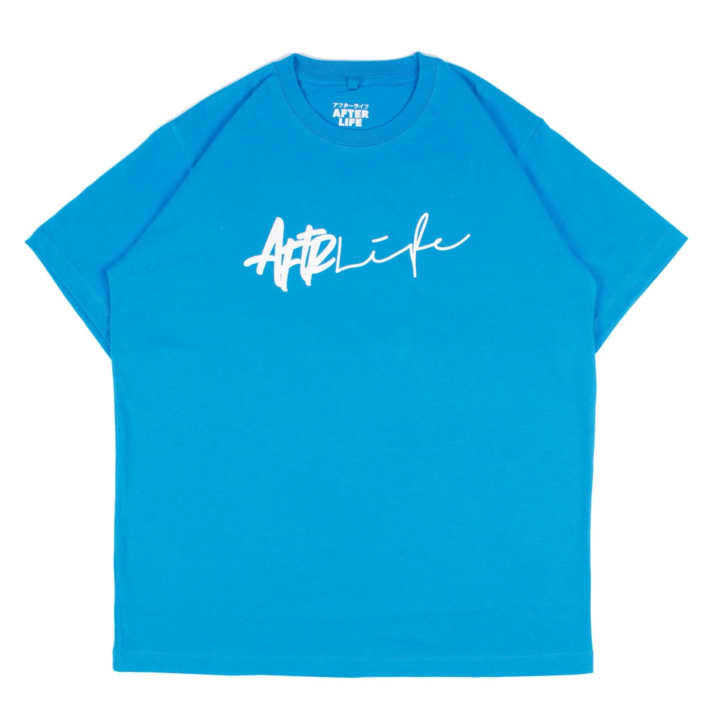 AFTERLIFE - Tshirt Unterschrift Turquoise Blue | 21047D