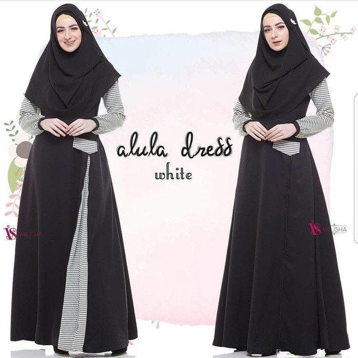 Alula Maxi Dress Gamis Baju Panjang Wanita Hijab Casual Modern Gamis