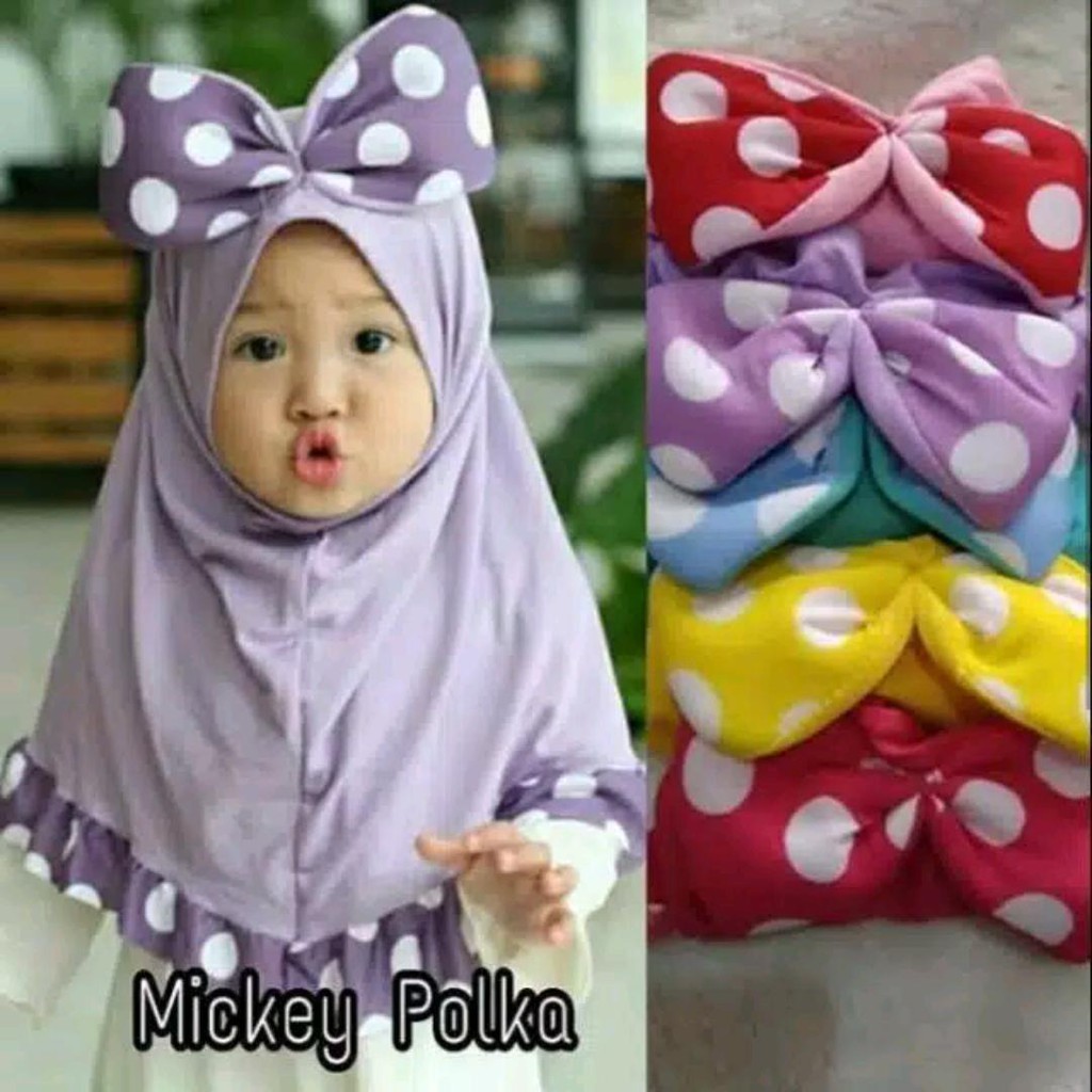 MICKEY POLKA krudung jilbab hijab anak