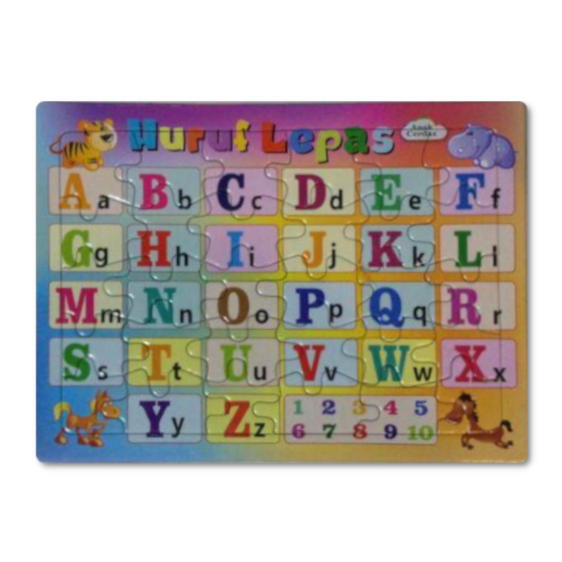  Mainan  Edukasi Jigsaw Puzzle Alphabet Huruf Besar ABC 