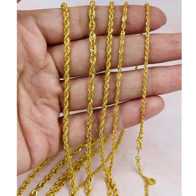 Kalung emas asli kadar 700 model tali korea model tali tambang