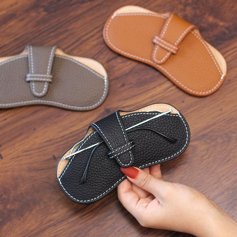 Fashion Leather glasses case / tempat kacamata bahan kulit