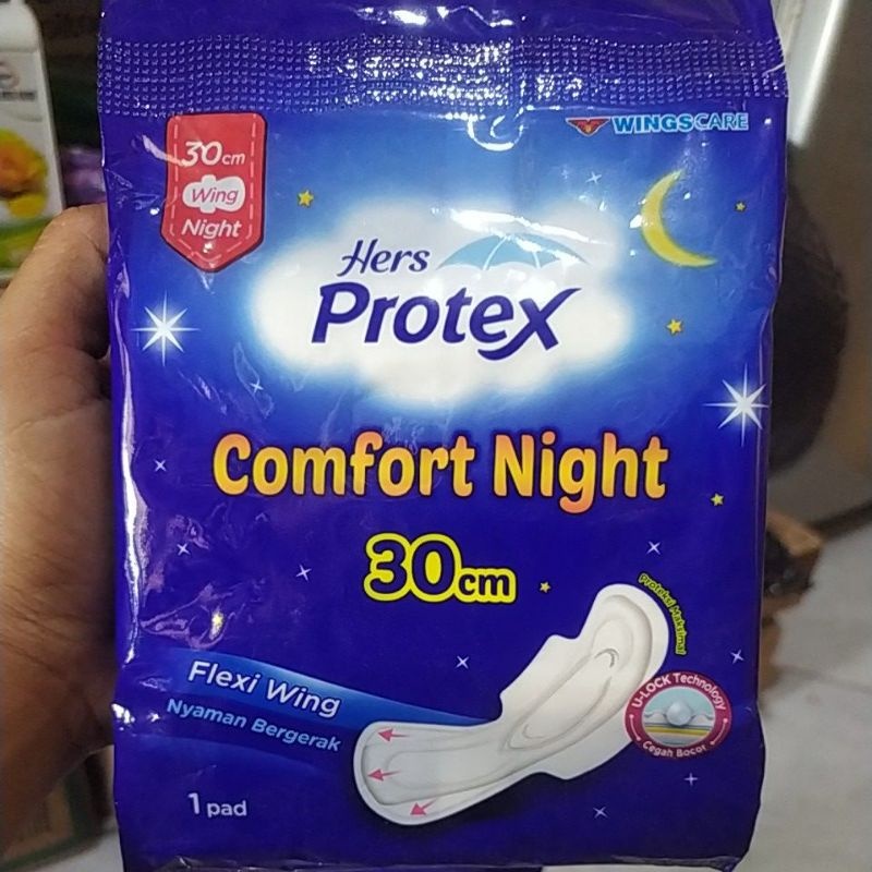 HERS PROTEX COMFORT NIGHT WING 30CM/10PADS