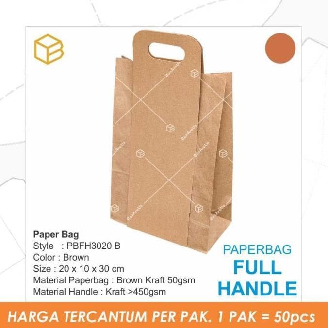 

(TERLARIS) Dijual Paper Bag Kantong Roti Lunch Paperbag Kraft Polos - Pbfh3020 -