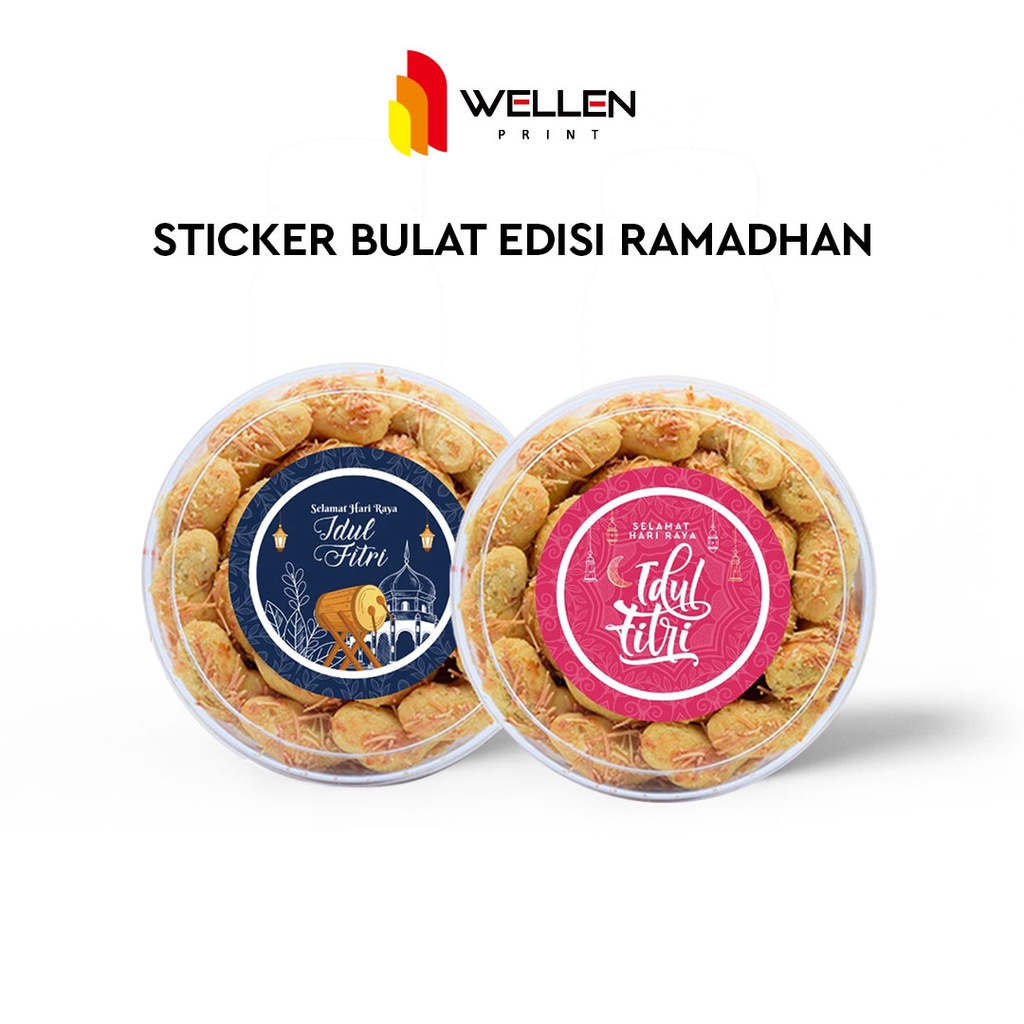 WELLEN PRINT - Cetak Sticker stoples hampers idul fitri / Print Stiker bulat custom parcel gift kado ucapan lebaran