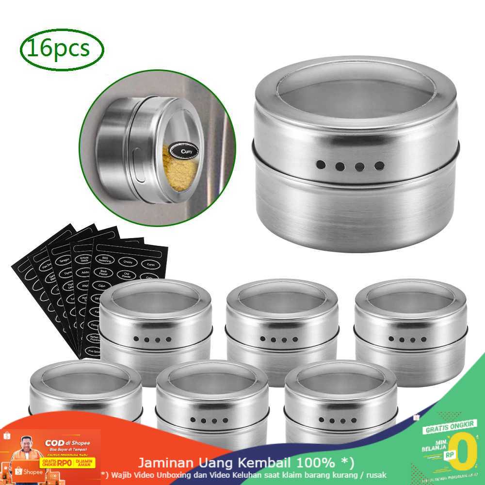 (BISA COD) RVOSTR Leten Tempat Bumbu Makanan Magnetic Spice Jar Storage Container - C121