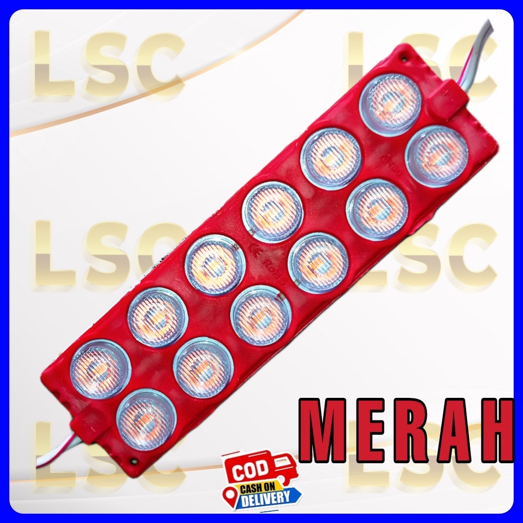 Lampu LED 12 mata 2x6 JUMBO 24 volt variasi lampu truk bus neon box