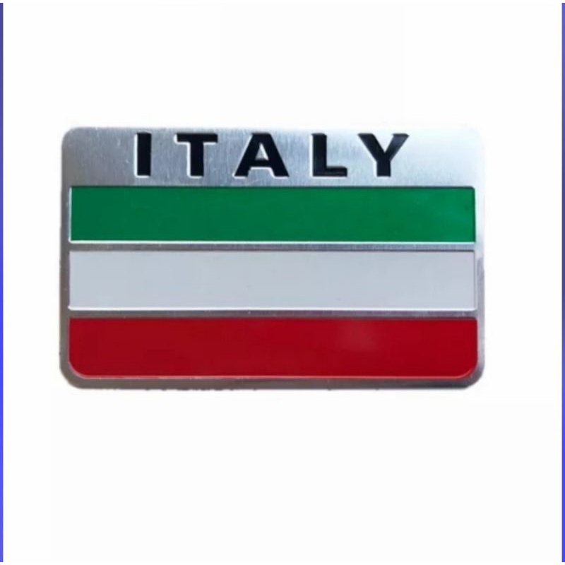 Stiker Emblem Mobil Bendera ITALI ITALY Bahan Aluminium