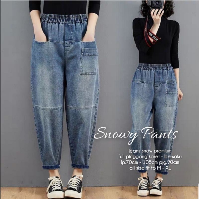 Celana Jeans Wanita KONVEKSIANA Joger Pant Baggy Jean terkini ALLSIZE FIT XL