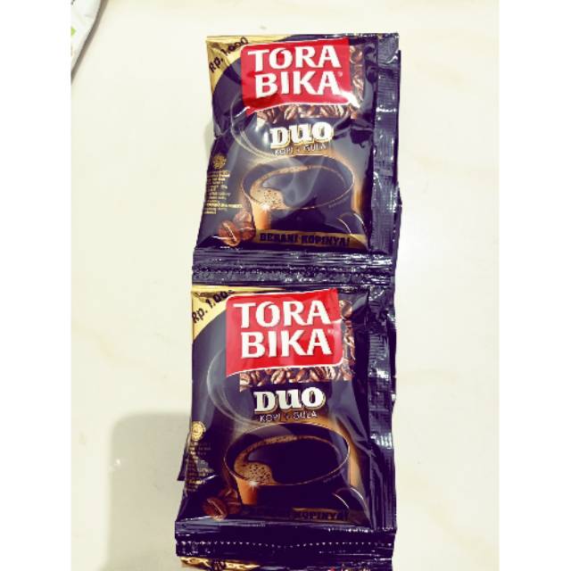 

Kopi Torabika duo plus gula per renceng isi 10 pcs