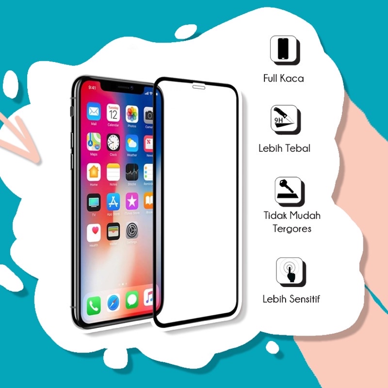 9D Tempered Glass Full Screen iPhone 6 6+ 6s 6s+ / iPhone 7 7+ 8 8+ / iPhone X XR XS Max / iPhone 12 Mini 12 Pro Max / iPhone 13 Mini 13 Pro Max/ iPhone 14 Plus Pro Max