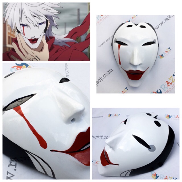 Licht Bach Rihito Sakai Plunderer Mask Topeng Kayu Cosplay Anime Jepang