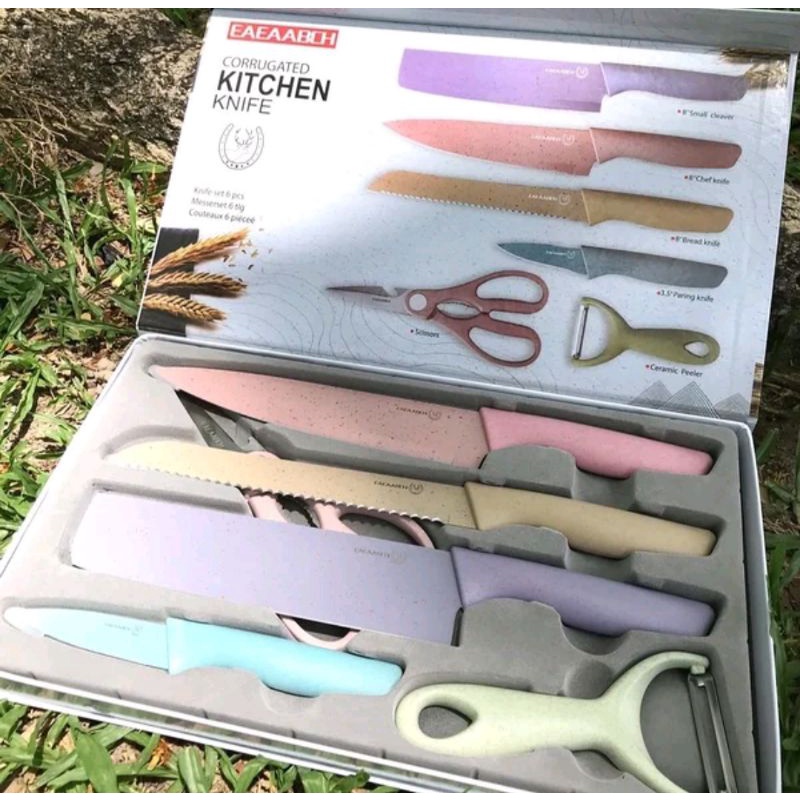 Pisau Set EAEAABCH Stainless anti lengket 1 Set isi 6 item